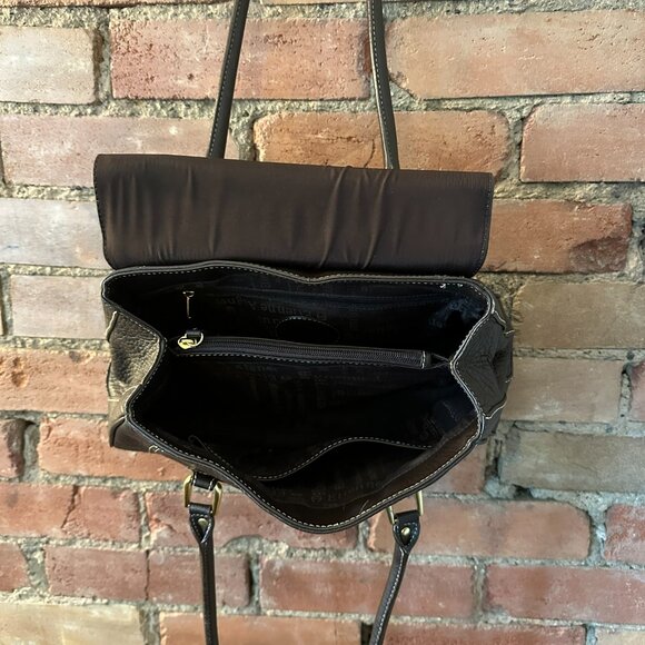 👜 Etienne Aigner Chocolate Brown Leather Satchel Handbag 👜 - Picture 8 of 9